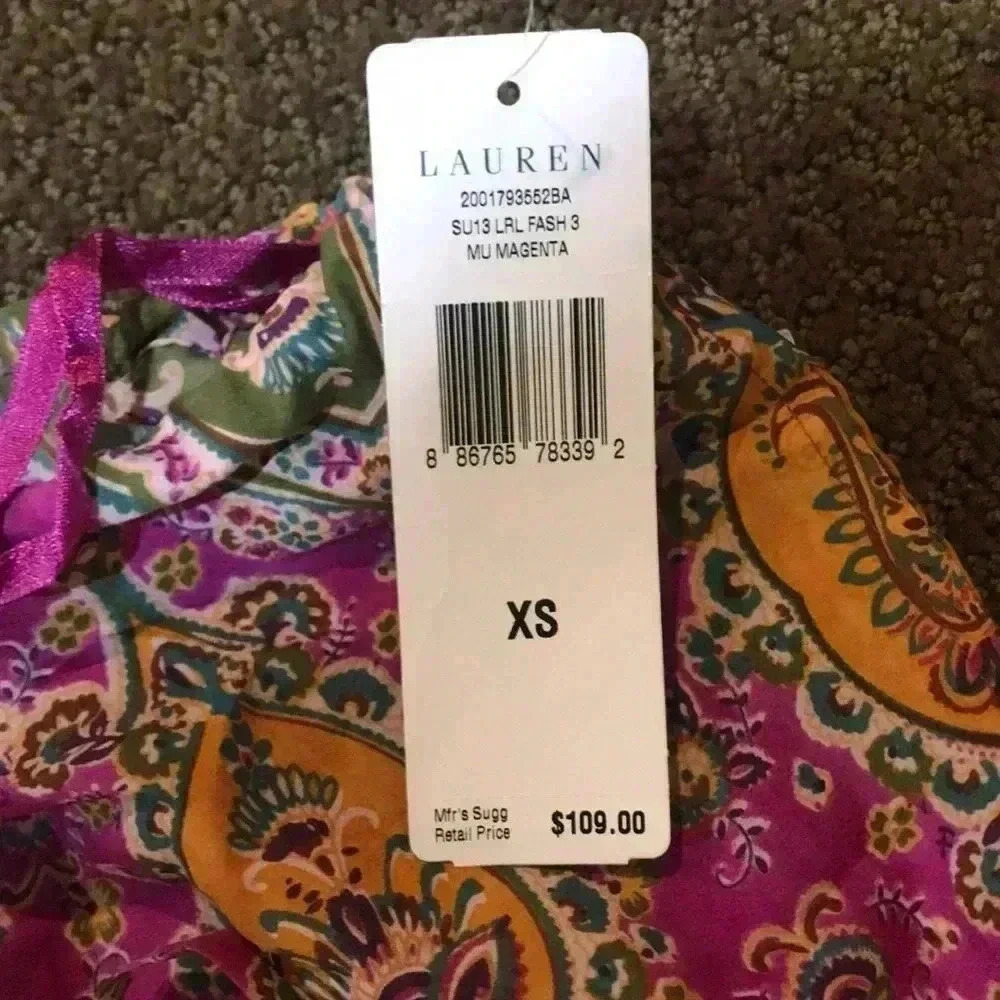 Ralph Lauren paisley pants XS, NWT - Picture 5 of 5